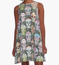 Mexican Skull Pattern A-Line Dress