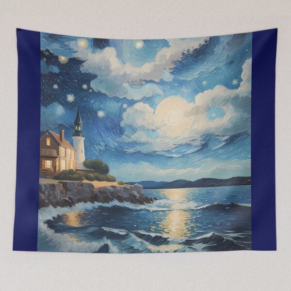 Item preview, starry night at sea designed and sold by Omarupattern51.