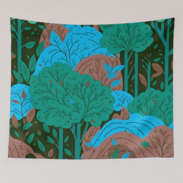 Item preview, Green Rainbow Forest Trees Pattern designed and sold by druidwolfart.