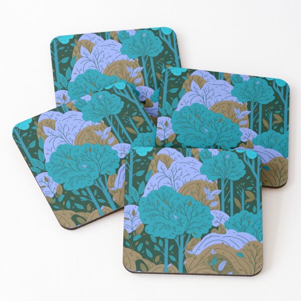 Item preview, Blue Rainbow Forest Trees Pattern designed and sold by druidwolfart.