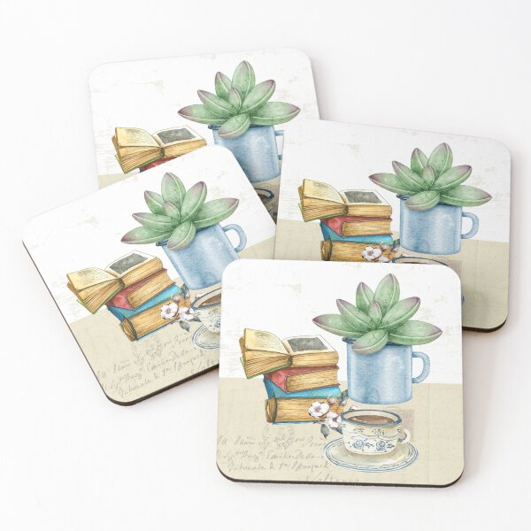 Item preview, Vintage Books and Coffee, Stacked book, Coffee and books art, Coffee shop, Coffee shop decor, Books lover gift designed and sold by AustriaDesigns.
