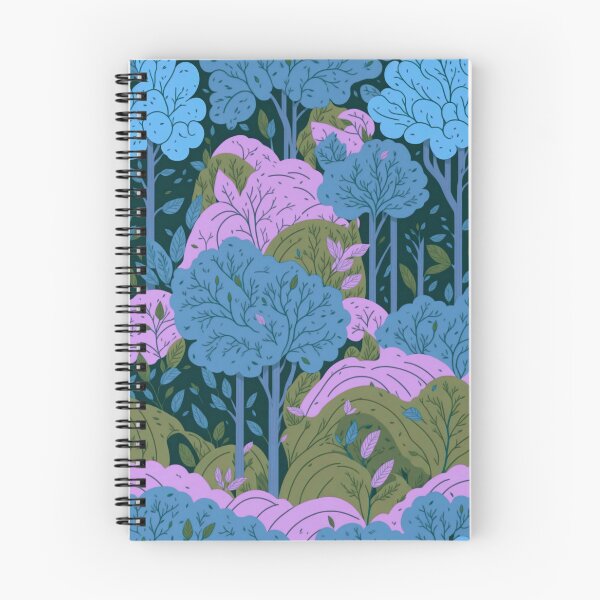 Item preview, Blue Pink Forest Trees Pattern designed and sold by druidwolfart.