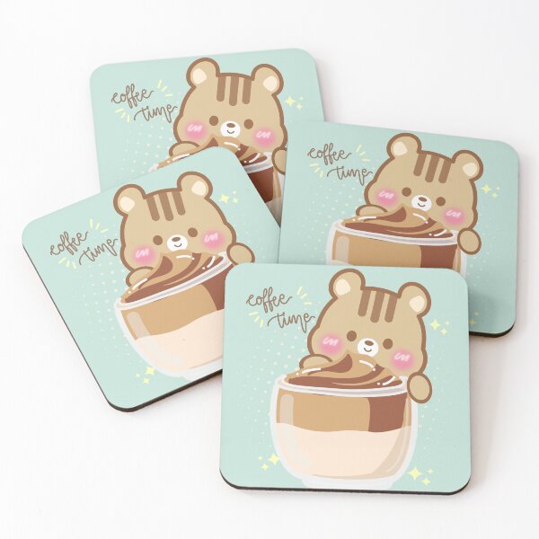 Item preview, Cute Kawaii Animal Chipmunk Relax and Drink Dalgona Coffee designed and sold by cutecozynook.