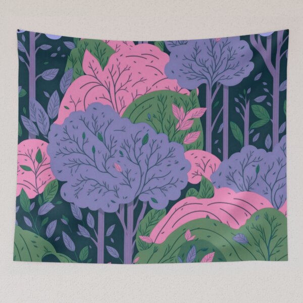 Item preview, Pink, Purple Forest Trees Pattern designed and sold by druidwolfart.
