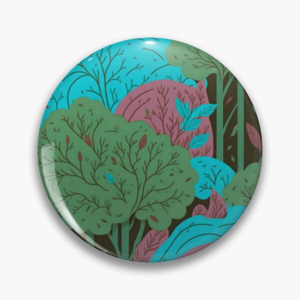Item preview, Pink, Green Forest Trees Pattern designed and sold by druidwolfart.