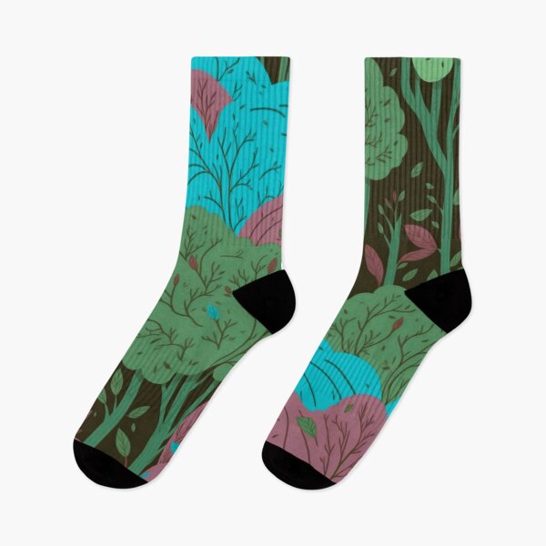 Item preview, Pink, Green Forest Trees Pattern designed and sold by druidwolfart.