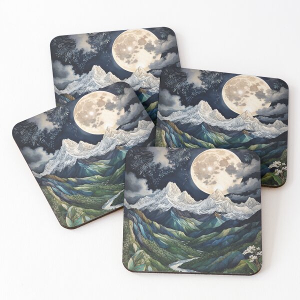 Item preview, Silvered Vistas: A Mountain Range and Valleys in Moonlight designed and sold by Ngea.