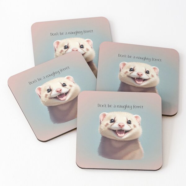 Item preview, Hyperactive Ferret With Funny Face - Kawaii Design designed and sold by 4You-and-All.
