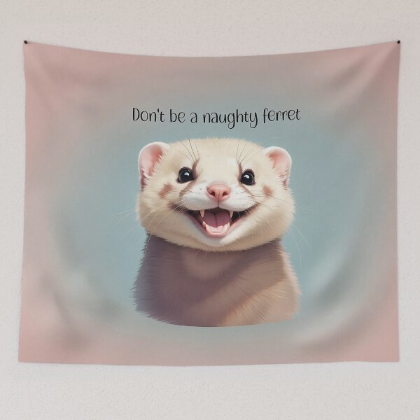 Item preview, Hyperactive Ferret With Funny Face - Kawaii Design designed and sold by 4You-and-All.