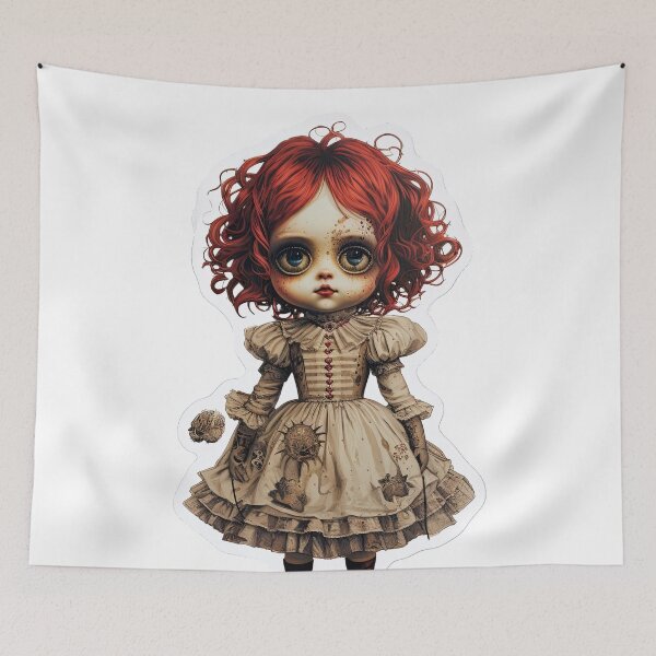 Item preview, Doll in vintage dress designed and sold by abmkf.