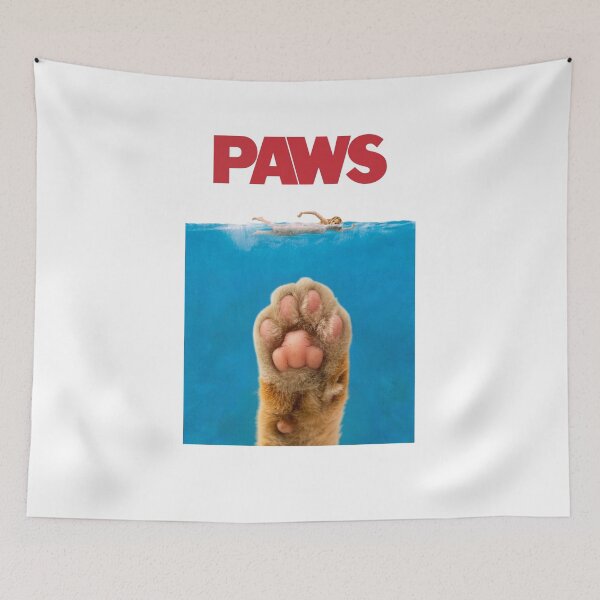 Artikelvorschau, Paws Jaws Cat Paw Meme mit weißem Hintergrund entworfen und verkauft von NateCF.