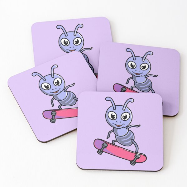 Item preview, Cute ant playing skateboard cartoon illustration designed and sold by cubbone.