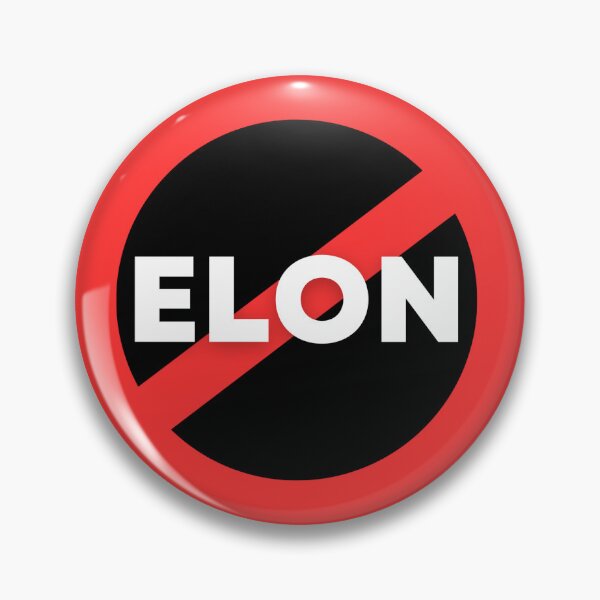 Item preview, NO ELON! Round Anti-Elon Musk Bumper Sticker Decal For Tesla Owners!  designed and sold by MadPufferShop.