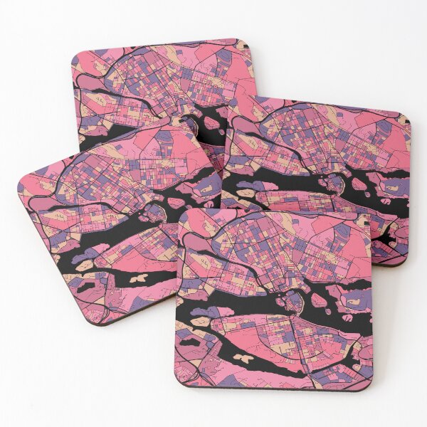 Item preview, Stockholm Map Pattern in Purple & Pink designed and sold by PatternMaps.