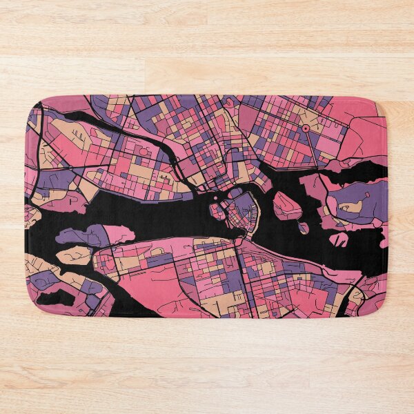 Item preview, Stockholm Map Pattern in Purple & Pink designed and sold by PatternMaps.