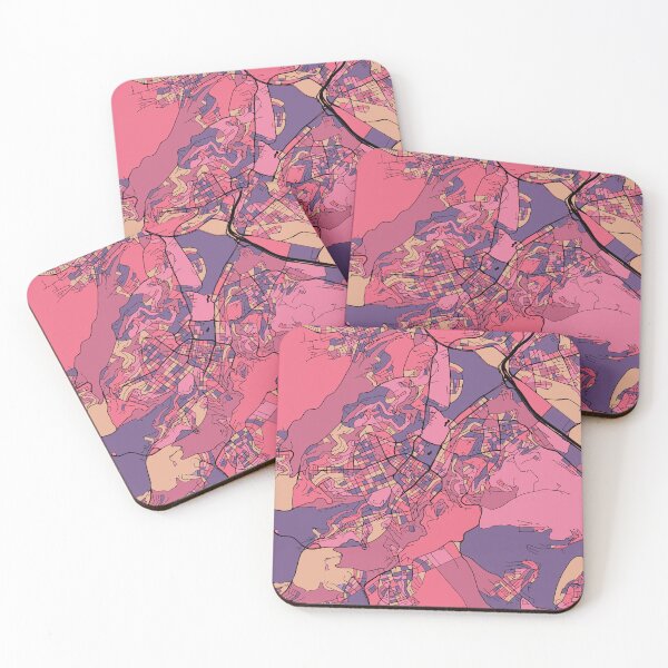 Item preview, Stuttgart Map Pattern in Purple & Pink designed and sold by PatternMaps.