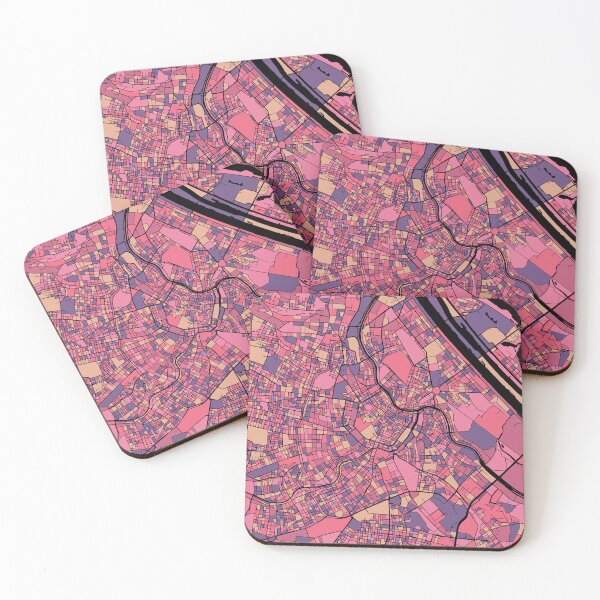 Item preview, Vienna Map Pattern in Purple & Pink designed and sold by PatternMaps.