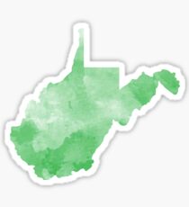 Green Watercolor West Virginia Sticker