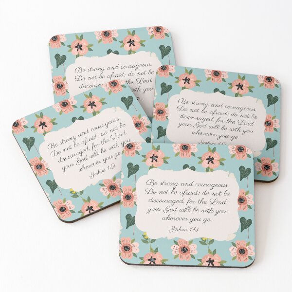 Item preview, Vintage Floral Bible Verse Joshua 1:9  designed and sold by EverAfterStudio.