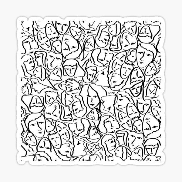 Call Me By Your Name Elios Shirt Faces in Black Outlines on White CMBYN Sticker