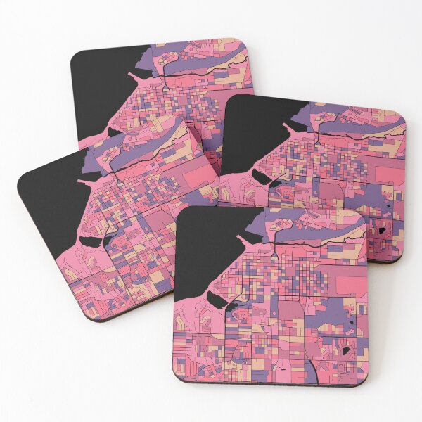 Item preview, Patrón de mapa de Anchorage en morado y rosa designed and sold by PatternMaps.