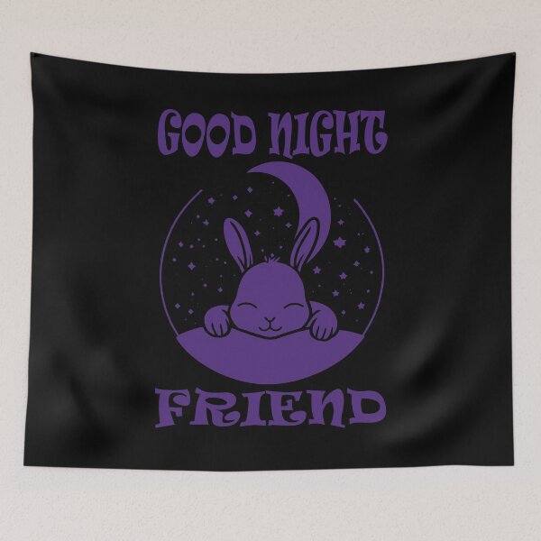 Item preview, Good Night Rabbit - Indigo designed and sold by Soulemotion.