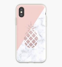 Rose gold glitter pineapple iPhone Case