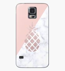 Rose Gold Glitter Ananas Hülle & Klebefolie für Samsung Galaxy