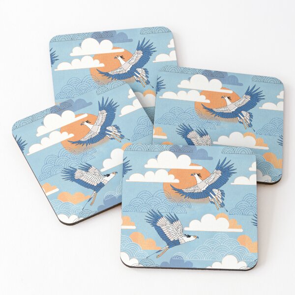 Item preview, Bold Oriental Style Secretary Birds - Clear Skies designed and sold by TigaTiga.
