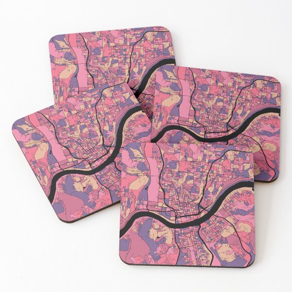 Item preview, Cincinnati Map Pattern in Purple & Pink designed and sold by PatternMaps.