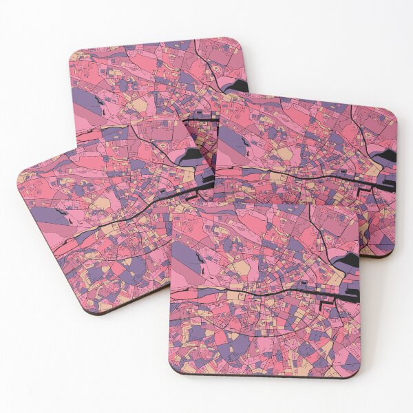 Item preview, Dublin Map Pattern in Purple & Pink designed and sold by PatternMaps.