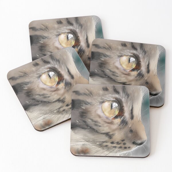Item preview, Close up beautiful cat, tabby tortoiseshell cat, eyes.  designed and sold by MouseCatty.