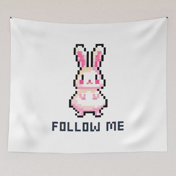 Item preview, Follow The White Rabbit - Wonderland Retro Pixel Art designed and sold by AeonAcademy.