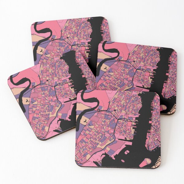 Item preview, Jersey City Map Pattern in Purple & Pink designed and sold by PatternMaps.
