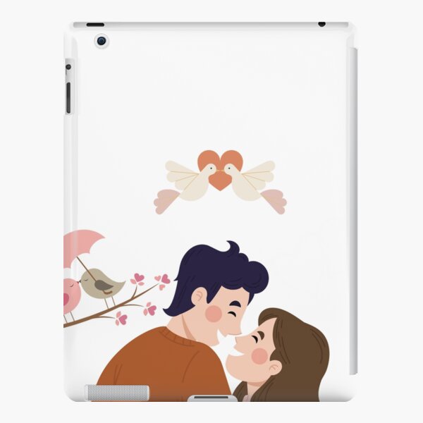 Cute anime couple kiss | iPad Case & Skin