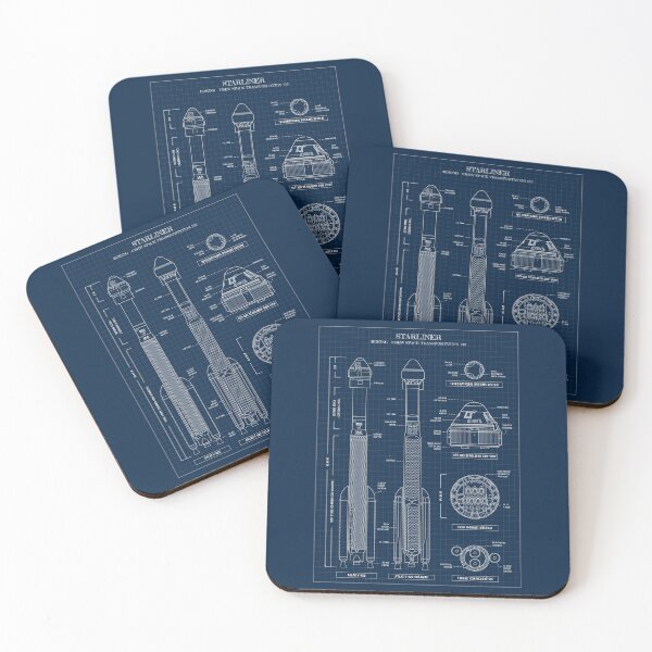 Item preview, STARLINER (CST-100) (Navy Blueprint. Vertical) designed and sold by BGALAXY.