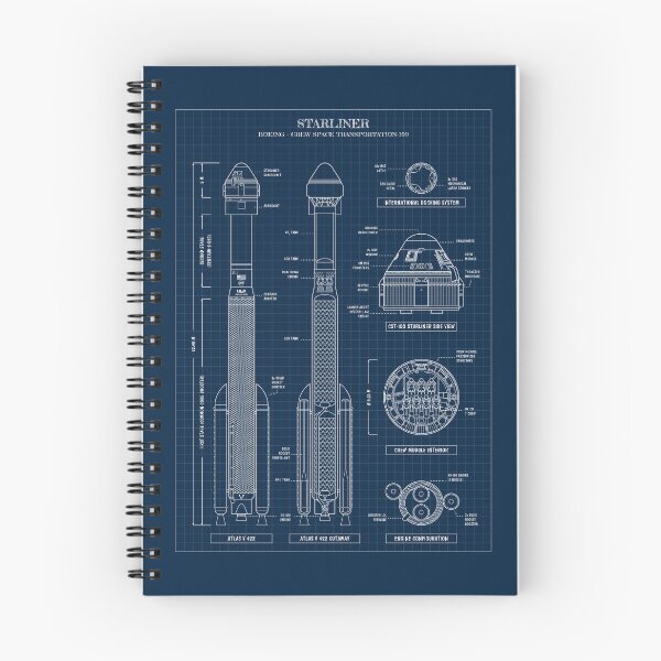 Item preview, STARLINER (CST-100) (Navy Blueprint. Vertical) designed and sold by BGALAXY.