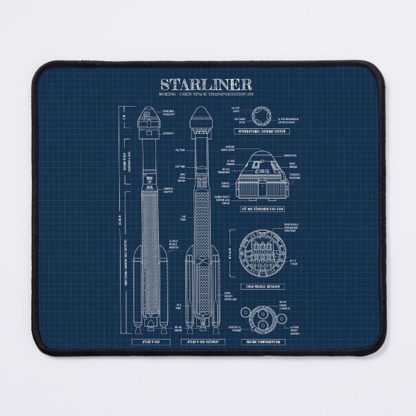 Item preview, STARLINER (CST-100) (Navy Blueprint. Vertical) designed and sold by BGALAXY.