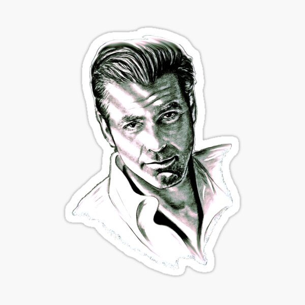Clooney Birthday Card Sticker