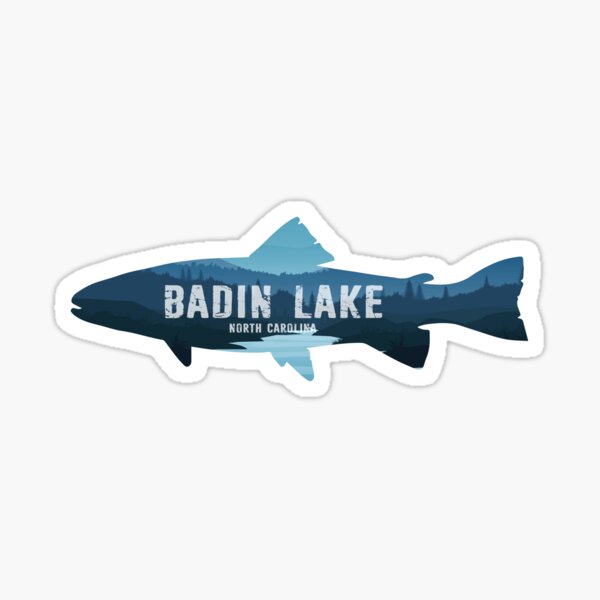 Badin Lake North Carolina Fish Sticker for Sale by esskay