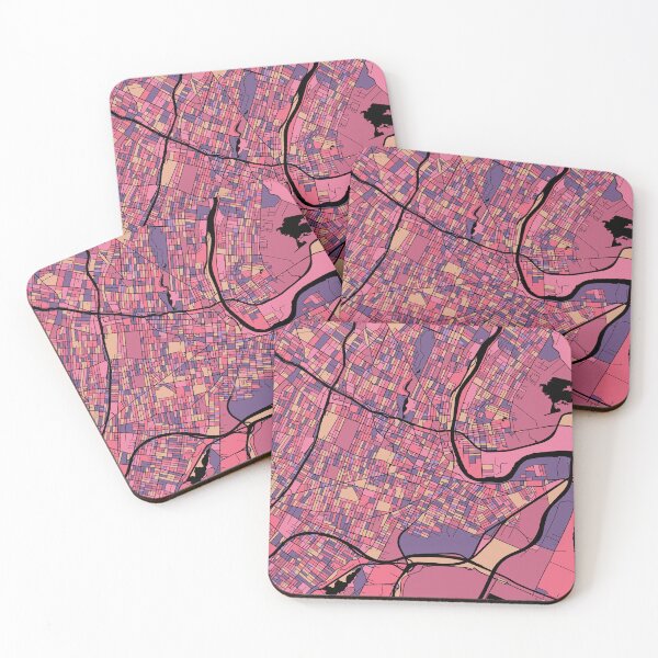 Item preview, Newark Map Pattern in Purple & Pink designed and sold by PatternMaps.