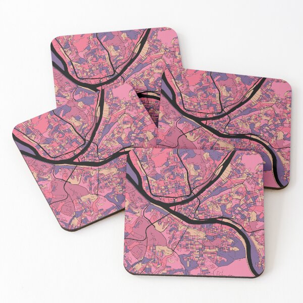 Item preview, Pittsburgh Map Pattern in Purple & Pink designed and sold by PatternMaps.