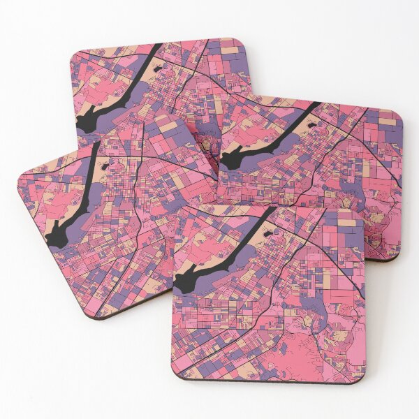Item preview, Riverside Map Pattern in Purple & Pink designed and sold by PatternMaps.