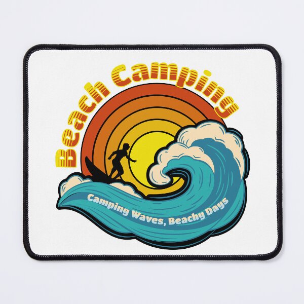 Item preview, Camping Waves - Beachy Days for campers and surfers designed and sold by All Year Round.