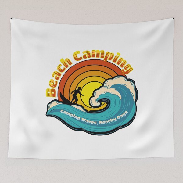 Item preview, Camping Waves - Beachy Days for campers and surfers designed and sold by All Year Round.