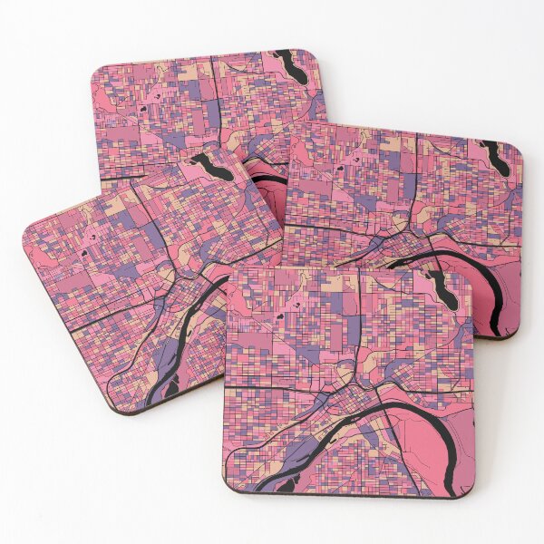 Item preview, Saint Paul Map Pattern in Purple & Pink designed and sold by PatternMaps.