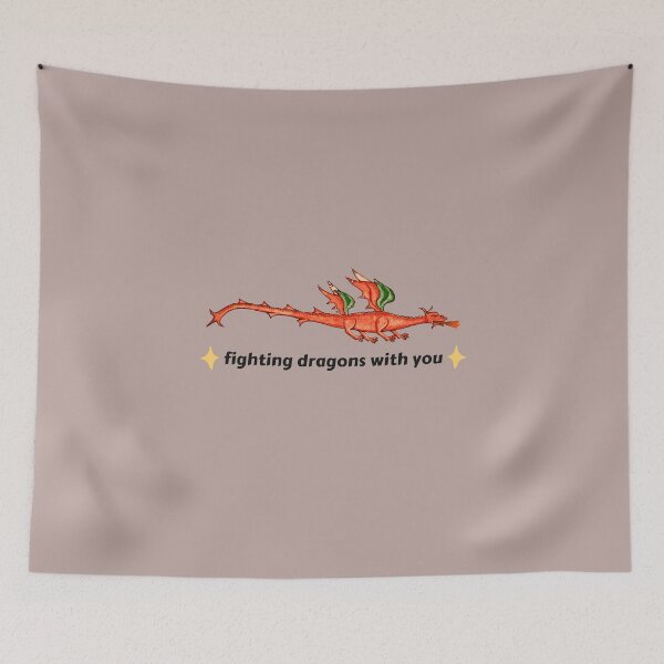 Item preview, Taylor swift - Fighting dragons with you, long live, lyrics, watercolor dragon, Retro Orange Dragon/ orange designed and sold by SoloAutenica.