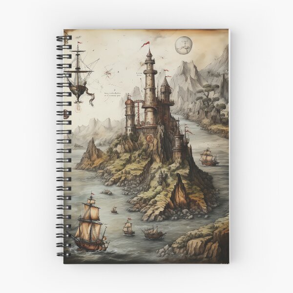 Item preview, Fantasy travel map of ancient castle island  designed and sold by KarinaKelle.