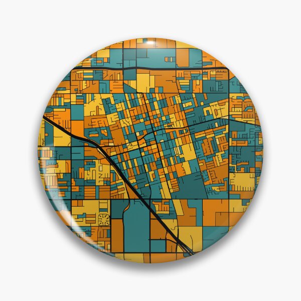 Artikelvorschau, Anaheim-Kartenmuster in Orange und Blaugrün entworfen und verkauft von PatternMaps.