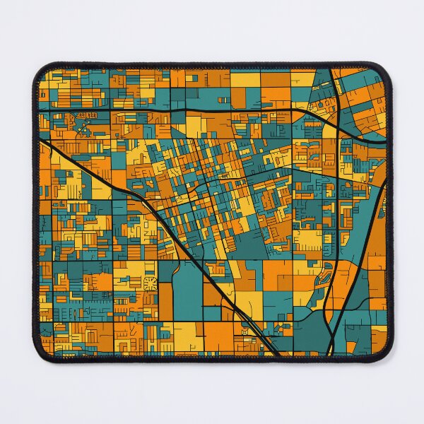 Item preview, Anaheim Map Pattern in Orange & Teal designed and sold by PatternMaps.